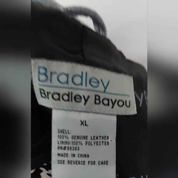 BRADLEY BAYOU METALLIC ICE BLUE LEATHER MOTO/BIKER JACKET XL - Picture 6 of 6